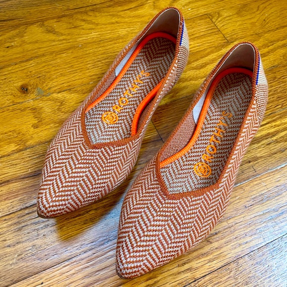 Rothy’s Retired The Point Camel Herringbone Merino Wool Size 6 - Picture 1 of 7